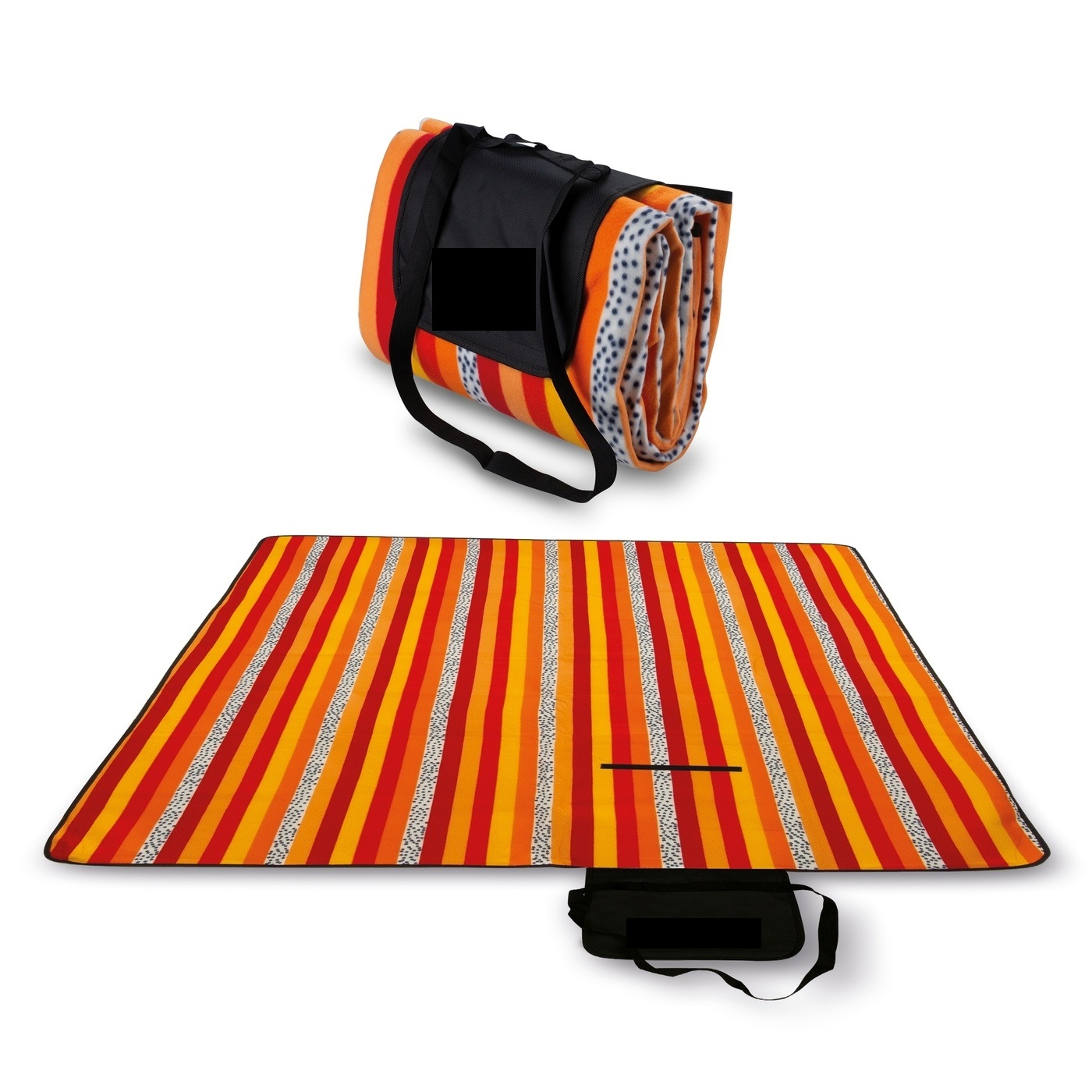 PROPER Deka piknik 150x200cm červeno-žlto-oranžové pásiky