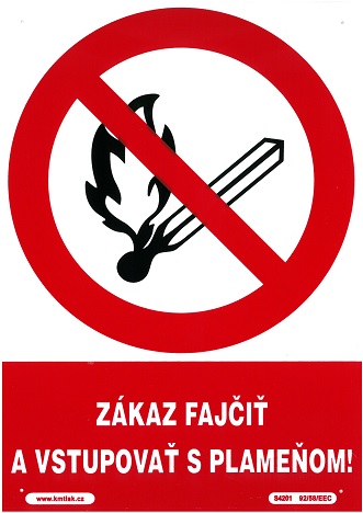 Zákaz fajčiť a vstupovať s plameňom! 210x297mm 